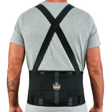 Spandex back support brace on model