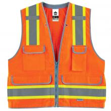 | Hi-Vis Heavy-Duty, Work Ergodyne Zipper Surveyors Vest,