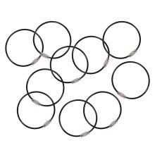 Set of 10 wire cable key rings