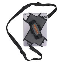 tablet holder holding tablet with detachable shoulder strap attached
