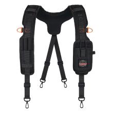 Front view of at-heights padded tool belt suspenders