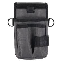 Belt loop tool pouch with device holster front view.