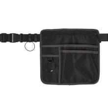 Server apron pouch with pockets, 2 wire cable key rings and 2 belt clips.