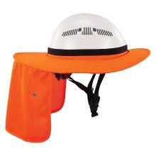 Orange universal hard hat brim and neck shade