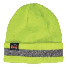 N-Ferno 6803 Reflective Rib Knit Winter Hat in lime color