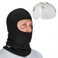 Zippered balaclava on model and bump cap insert