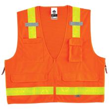 Front of orange hi-vis surveyor vest