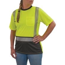 3q of lime class 2 womens hi-vis short sleeve t-shirt on model