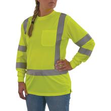 3q of lime class 3 womens hi-vis long sleeve t-shirt on model