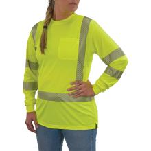 3q of lime class 3 womens hi-vis long sleeve t-shirt on model