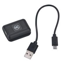 Front view of underbrim rechargeable led light and usb charging cord