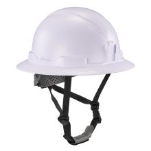 3q view of white full brim safety helmet