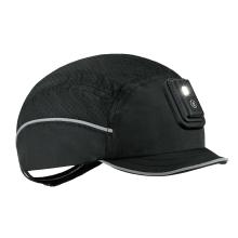 3q view of bump cap hat with rechargeable LED light