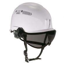 Front of safety helmet and visor.