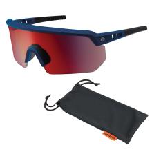 red mirror Safety glasses with a microfiber cleaning bag