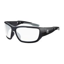 Three quarter view of anti-fog Baldr safety glasses sunglasses.