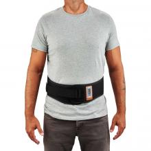 Front of weightlifting style back support on model
