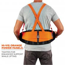 Hi-vis orange power panels: tighten for enhanced support while lifting