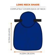 Long neck shade completely covers back of neck. 12.75in (32.4cm) long by 14.25in (36.2cm) wide