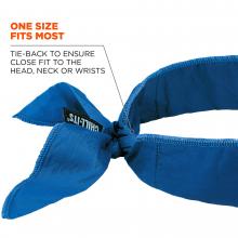 one size fits most: tie-back to ensure close fit to the head, neck or wrists