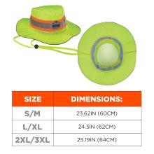 Size chart for 8935ct sun hat. Size Small/medium has a circumference of 23.62 inches or 60cm. Size large/XL has a circumference of 24.5 inches or 62cm. Size 2XL/3XL has a circumference of 25.19 inches or 64cm