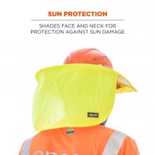 Sun protection: shades face and neck for protection against sun damage. 