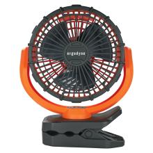 Rechargeable portable jobsite fan.