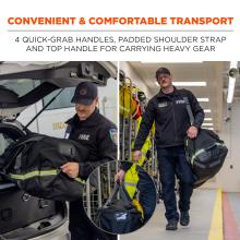 Convenient & comfortable transport: 4 quick-grab handles, padded shoulder strap and top handle for carrying heavy gear. 