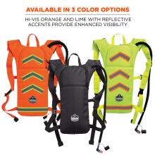 Available in 3 color options. Hi-vis orange and lime with reflective accents provide enhanced visbility.