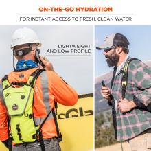 On-the-go hydration for instant access to fresh, clean water. Lightweight and low profile on back. 