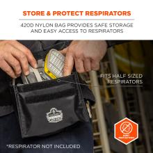 Store and protect respirators: 420D nylon bag provides safe storage and easy access to respirators. Fits half-size respirators. Dust protection. *respirator not included. 