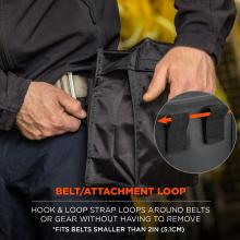 Belt/attachment loop: hook and loop strap loops around belts or gear without having to remove. *Fits belts smaller than 2in(5.1cm)