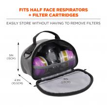 fits half face respirators and filter cartridges. easily store without having to remove filters