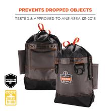 Prevents dropped objects: tested & approved to ANSI/ISEA 121-2018 standard. Max. Load capacity: 20 lbs/9.1 kg. ANSI/ISEA 121 compliant. 
