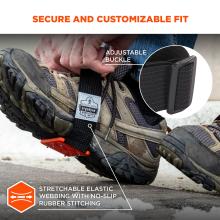 Secure and customizable fit: adjustable buckle and stretchable elastic webbing with no-slip rubber stitching
