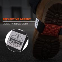 Reflective accent offers visibility in low-light situations