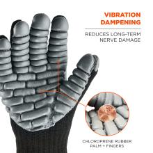 Vibration dampening: reduces long-term nerve damage. Chloroprene rubber palm and fingers