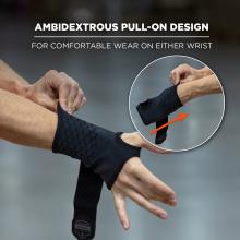 Ambidextrous pull-on design: for comfortable wear on either wrist
