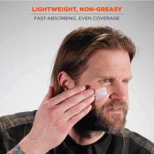 lightweigh, non-greasy: fast absorbing, even coverage