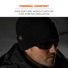 Thermal comfort: 100% soft dry acrylic with 3M flex stretch insulation