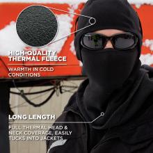 High-quality thermal fleece: Warmth in cold conditions. Long length: full thermal head & neck coverage easily tucks into jackets
