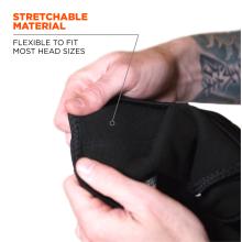 Stretchable material: flexible to fit most head sizes