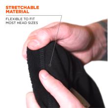 Stretchable material: flexible to fit most head sizes