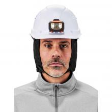 Hard hat liner on person facing front, under hard hat