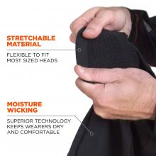 stretchable material: flexible to fit most sized heads. moisture wicking: superior technology keeps wearers dry and comfortable image 6