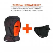 Thermal headwear kit: includes hard hat winter liner along with detachable face mask. Liner + mask. 