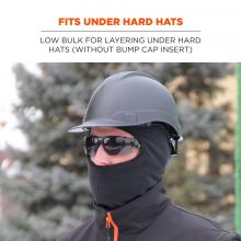 Fits under hard hats: low bulk for layering under hats (without bump cap insert) 