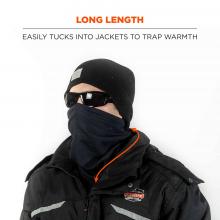 Long length: Easily tucks into jackets to trap warmth. 