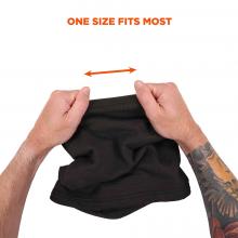 One size fits most. Arrow shows material stretching.