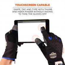 Touchscreen capable: swipe, tap and type with thumb and index finger without having to take the gloves off